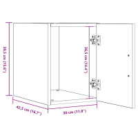 Produktbild för Väggmonterat skåp Svart Ek 30 x 42.5 x 39.5 cm Konstruerat trä