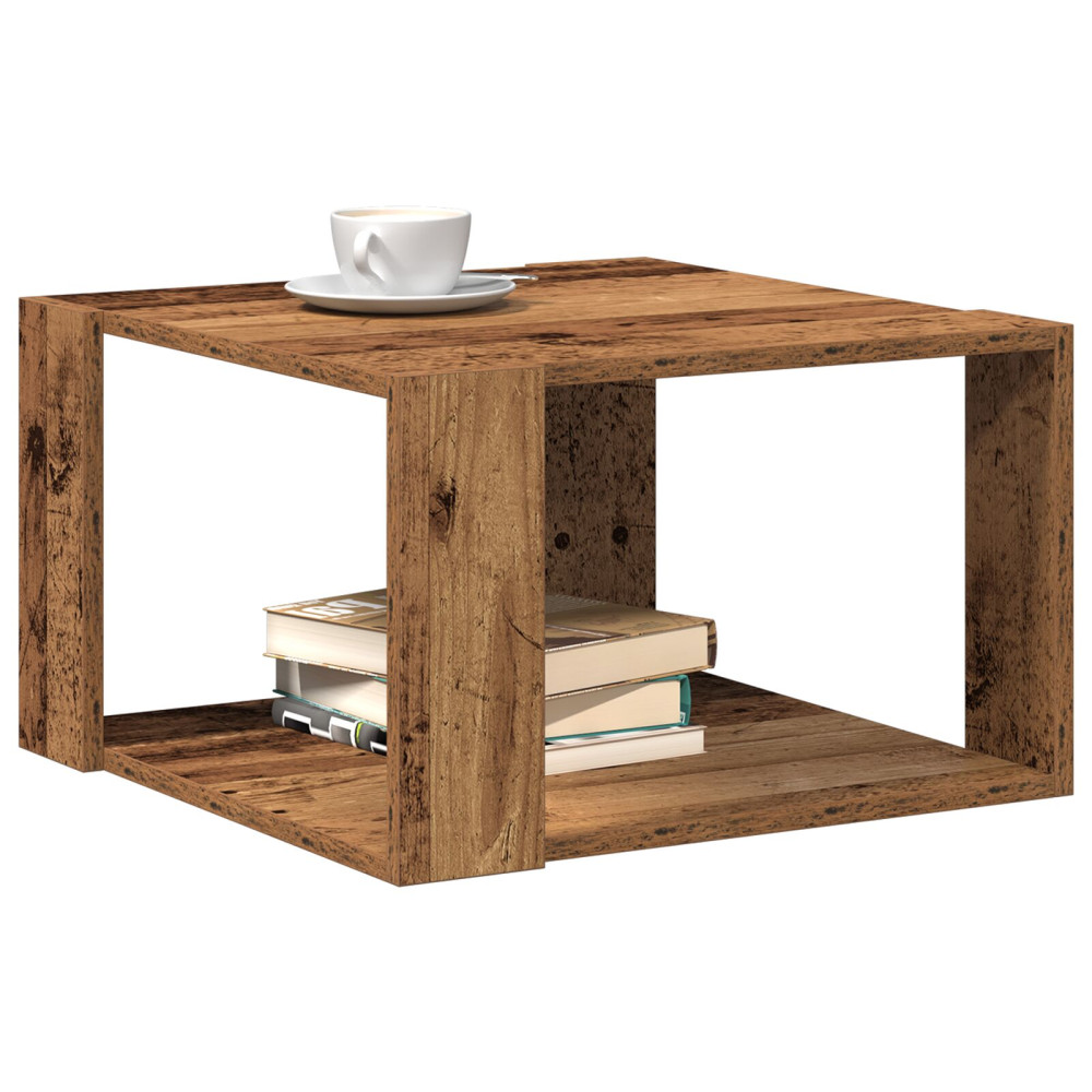 Produktbild för Kaffeebord Gammalt trä 51,5 x 51,5 x 30 cm Konstruerat trä