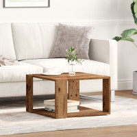 Produktbild för Kaffeebord Gammalt trä 51,5 x 51,5 x 30 cm Konstruerat trä