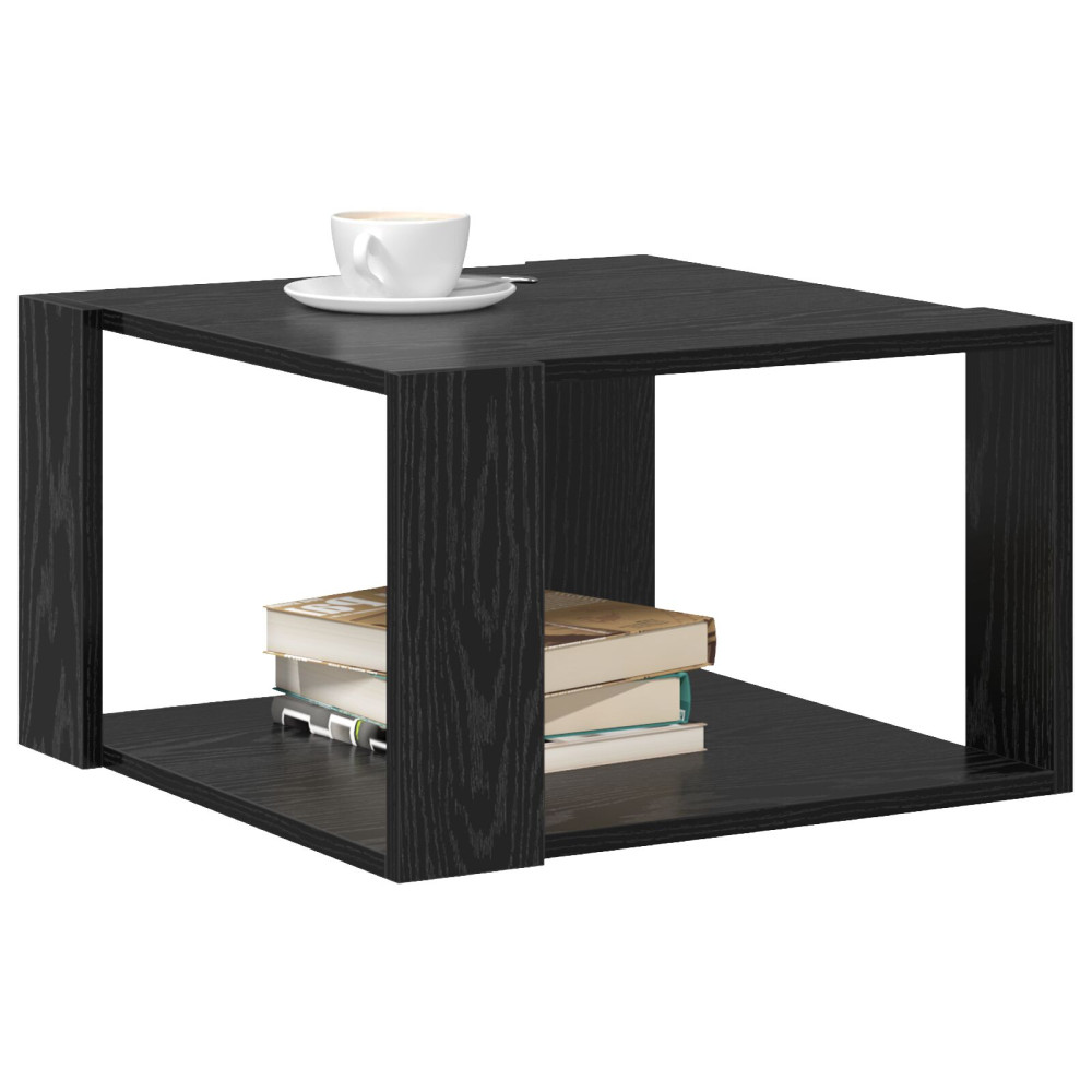Produktbild för Kaffeebord Svart Ek 51,5 x 51,5 x 30 cm Konstruerat trä