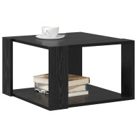 Produktbild för Kaffeebord Svart Ek 51,5 x 51,5 x 30 cm Konstruerat trä