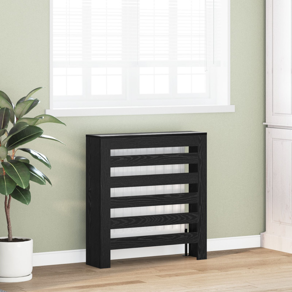Produktbild för Radiatorlock Svart Ek 78 x 20 x 82 cm Konstruerat trä