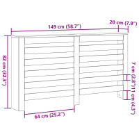 Produktbild för Radiatorlock Svart Ek 149 x 20 x 82 cm Konstruerat trä