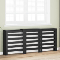 Produktbild för Radiatorlock Svart Ek 205 x 21,5 x 83,5 cm Konstruerat trä