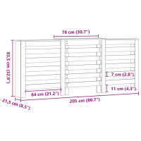 Produktbild för Radiatorlock Svart Ek 205 x 21,5 x 83,5 cm Konstruerat trä