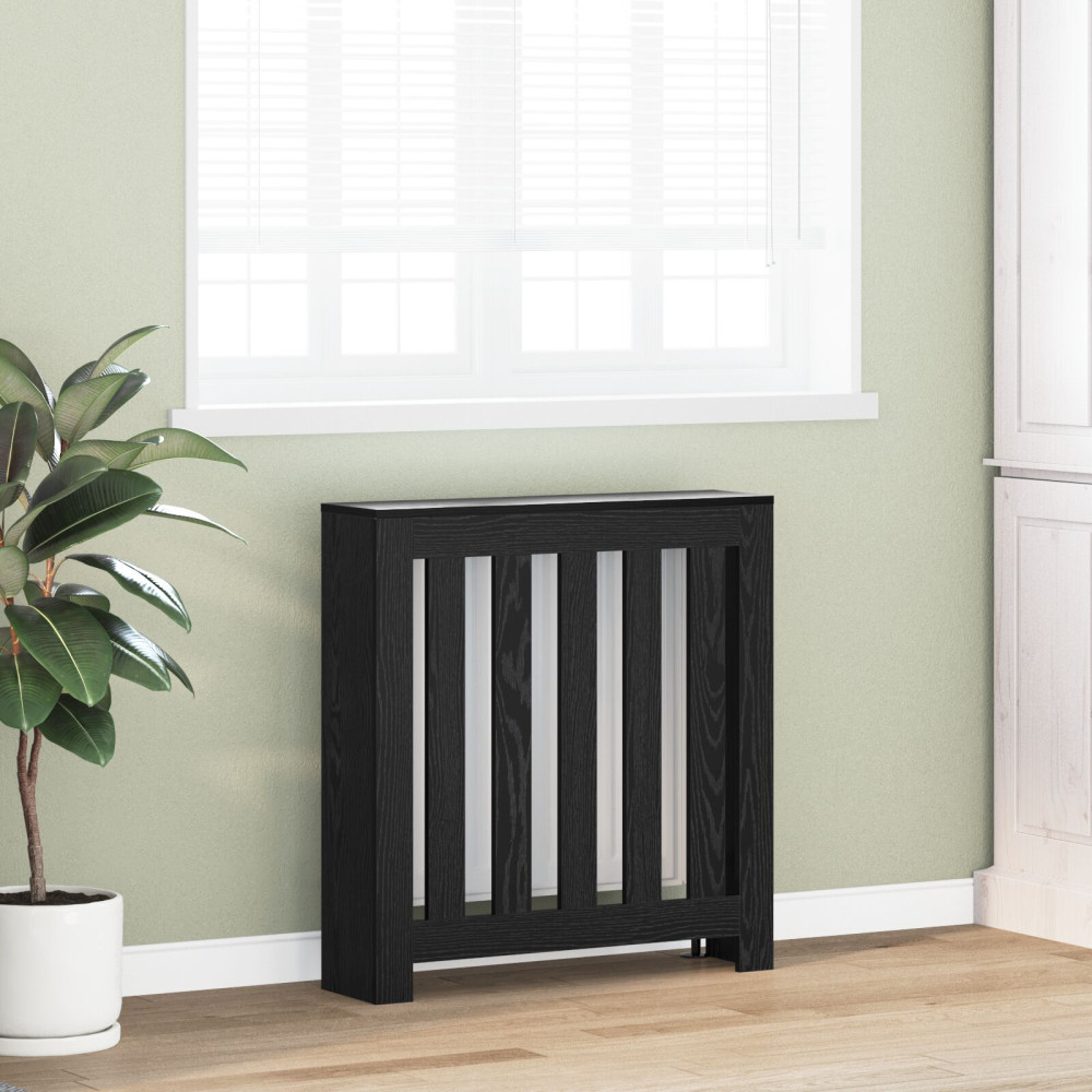 Produktbild för Radiatorlock Svart Ek 78 x 20 x 82 cm Konstruerat trä