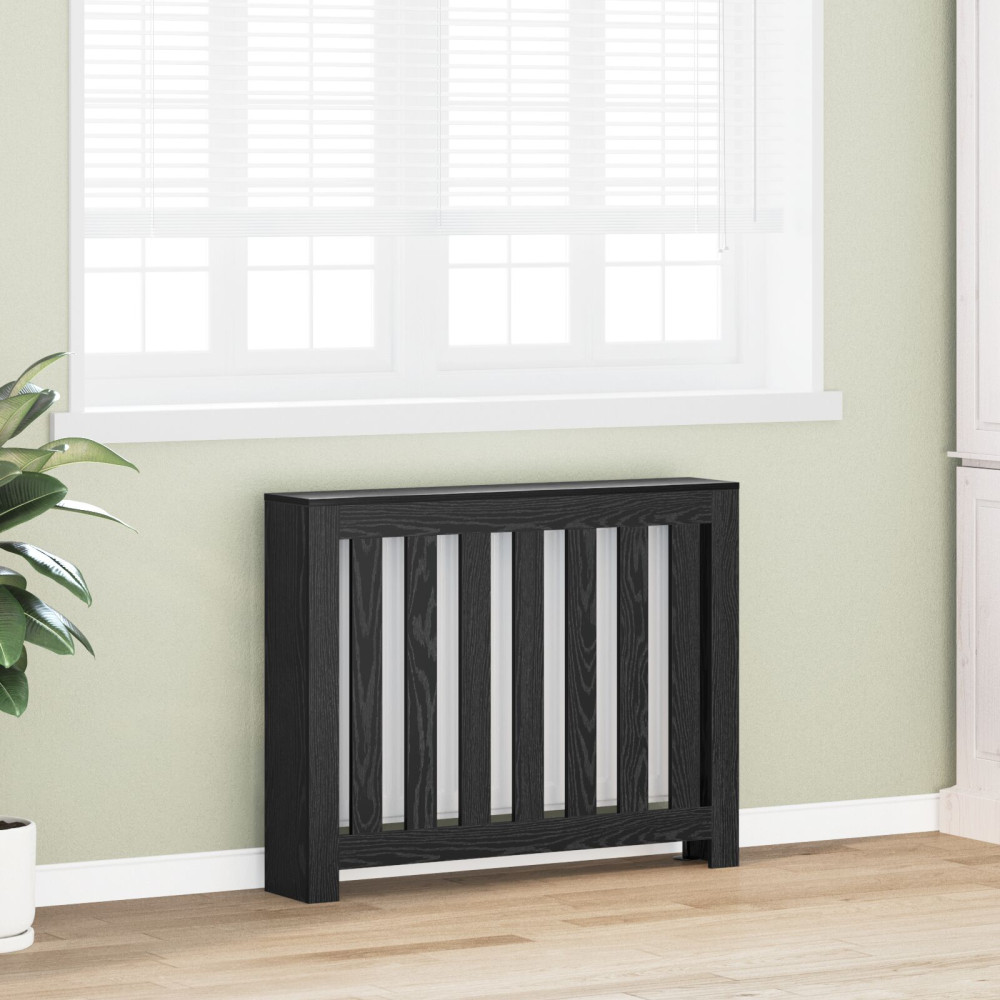 Produktbild för Radiatorlock Svart Ek 104 x 20 x 82 cm Konstruerat trä