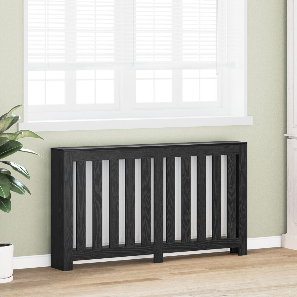 Produktbild för Radiatorlock Svart Ek 149 x 20 x 82 cm Konstruerat trä