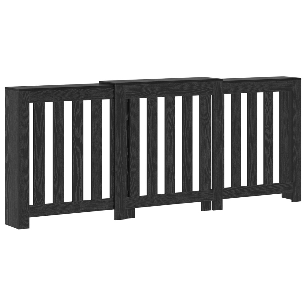 Produktbild för Radiatorlock Svart Ek 205 x 21,5 x 83,5 cm Konstruerat trä