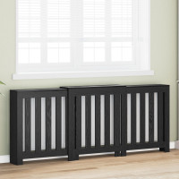 Produktbild för Radiatorlock Svart Ek 205 x 21,5 x 83,5 cm Konstruerat trä