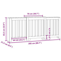 Produktbild för Radiatorlock Svart Ek 205 x 21,5 x 83,5 cm Konstruerat trä