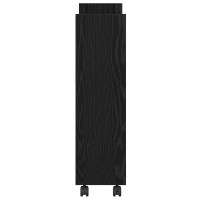 Produktbild för Smal förvaringsvagn Svart Ek 60 x 22 x 80 cm Konstruerat trä