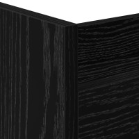 Produktbild för Smal förvaringsvagn Svart Ek 60 x 22 x 80 cm Konstruerat trä