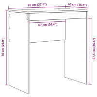Produktbild för Skrivbord Rökt ek 70 x 40 x 76 cm