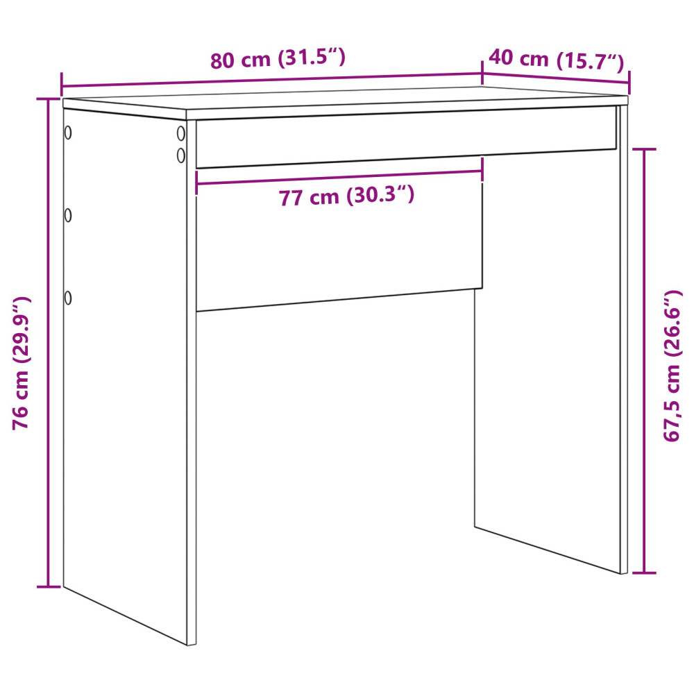 Produktbild för Skrivbord Gammalt trä 80 x 40 x 76 cm