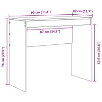 Produktbild för Skrivbord Vit 90 x 40 x 76 cm
