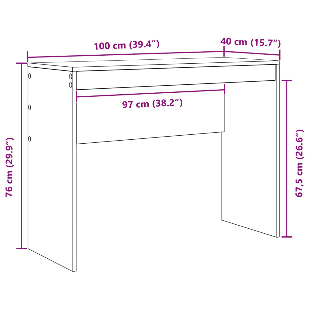 Produktbild för Skrivbord Artisan Ek 100 x 40 x 76 cm