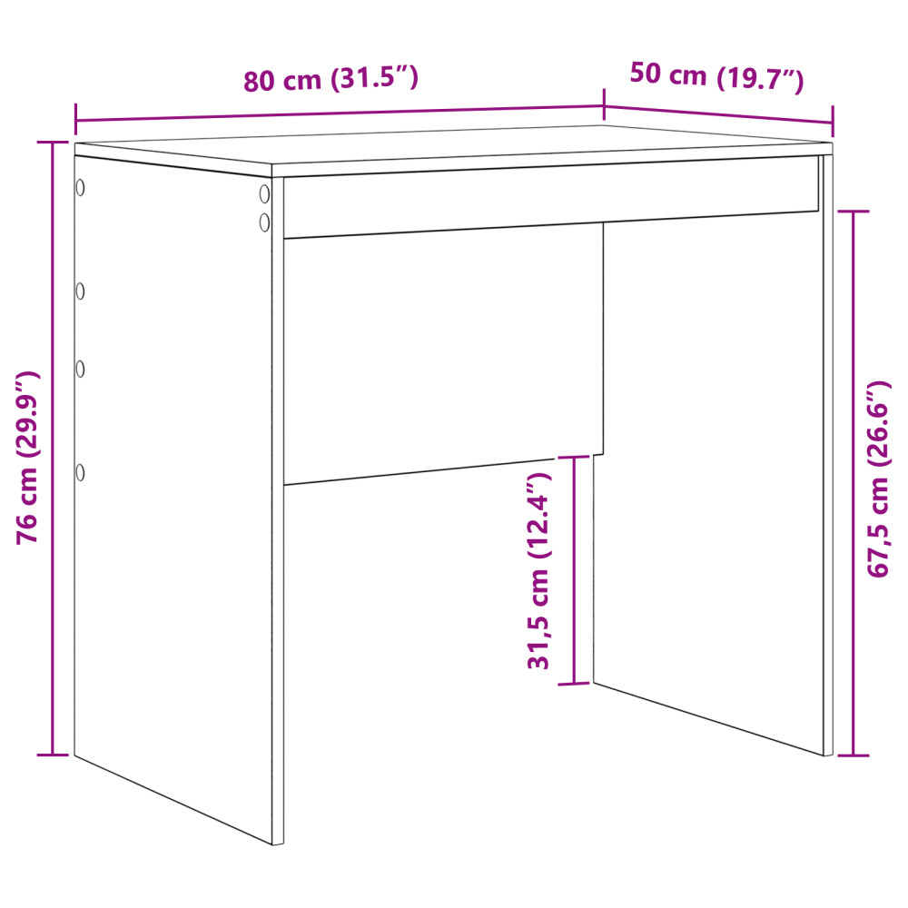 Produktbild för Skrivbord Vit 80 x 50 x 76 cm