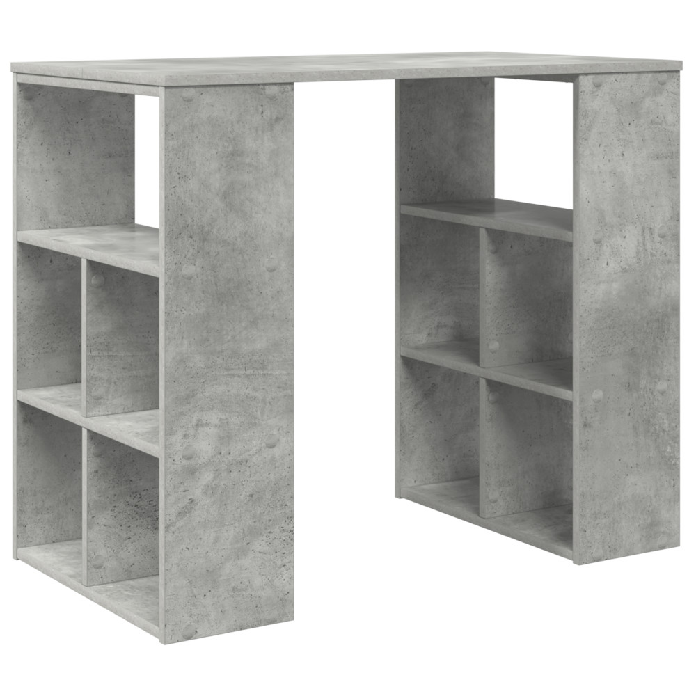 Produktbild för Skrivbord med hylla Betonggrå 90 x 50 x 75 cm Konstruerat trä