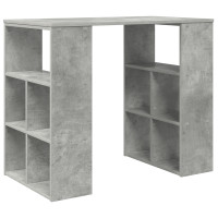 Produktbild för Skrivbord med hylla Betonggrå 90 x 50 x 75 cm Konstruerat trä