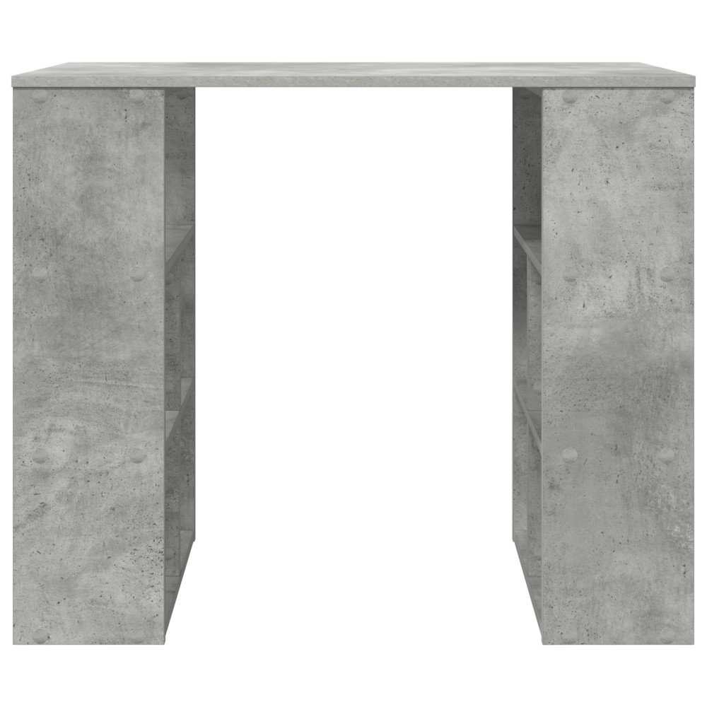 Produktbild för Skrivbord med hylla Betonggrå 90 x 50 x 75 cm Konstruerat trä