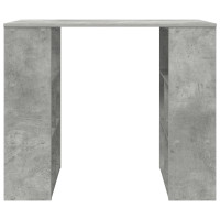Produktbild för Skrivbord med hylla Betonggrå 90 x 50 x 75 cm Konstruerat trä