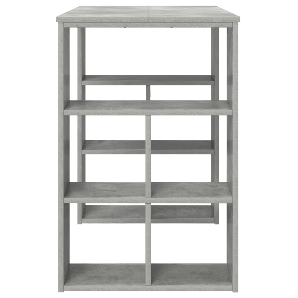 Produktbild för Skrivbord med hylla Betonggrå 90 x 50 x 75 cm Konstruerat trä