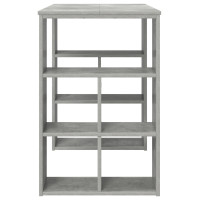 Produktbild för Skrivbord med hylla Betonggrå 90 x 50 x 75 cm Konstruerat trä