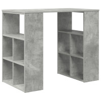 Produktbild för Skrivbord med hylla Betonggrå 90 x 50 x 75 cm Konstruerat trä