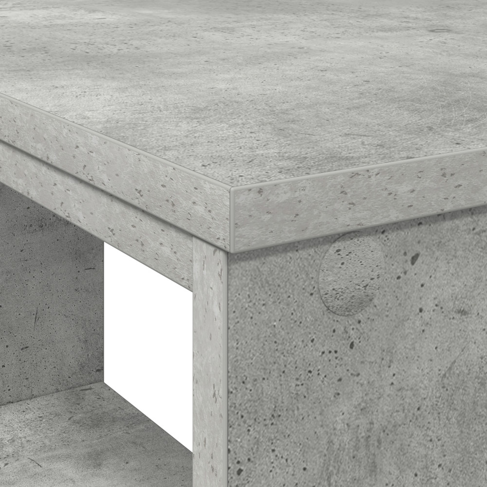 Produktbild för Skrivbord med hylla Betonggrå 90 x 50 x 75 cm Konstruerat trä