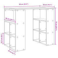 Produktbild för Skrivbord med hylla Betonggrå 90 x 50 x 75 cm Konstruerat trä