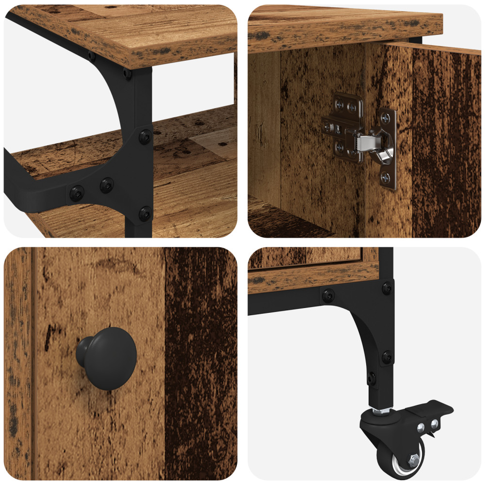 Produktbild för Köksvagn Gammalt trä 87.5 x 39 x 84.5 cm Konstruerat trä