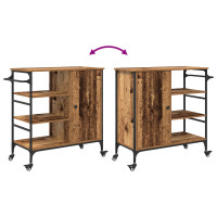 Produktbild för Köksvagn Gammalt trä 87.5 x 39 x 84.5 cm Konstruerat trä
