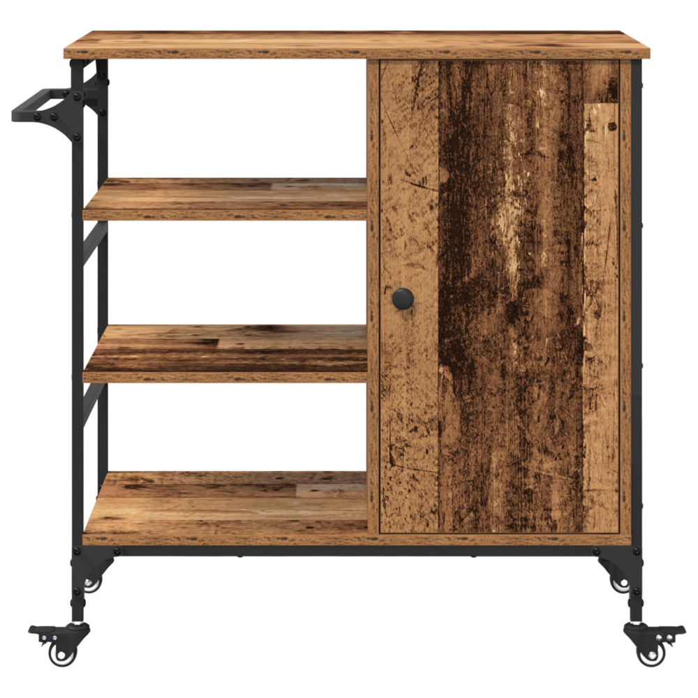 Produktbild för Köksvagn Gammalt trä 87.5 x 39 x 84.5 cm Konstruerat trä