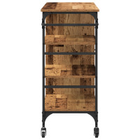 Produktbild för Köksvagn Gammalt trä 87.5 x 39 x 84.5 cm Konstruerat trä