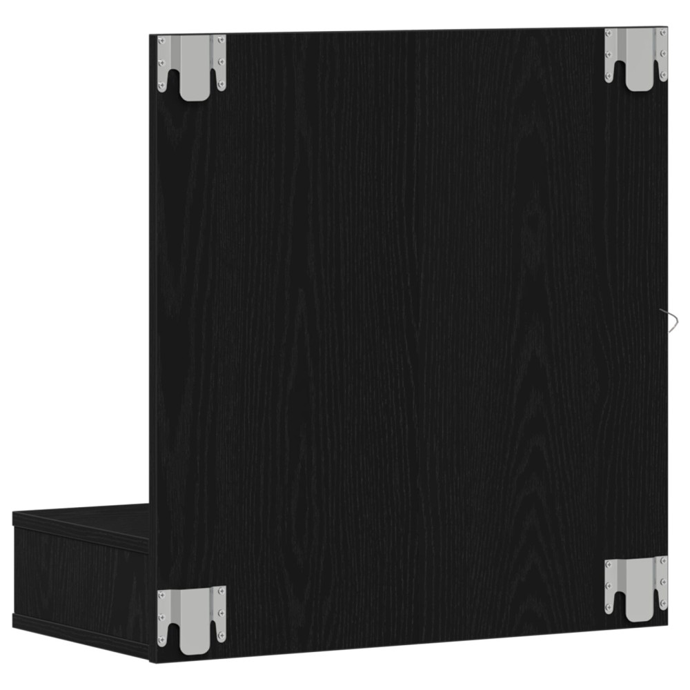 Produktbild för Spegelskåp med hylla Svart Ek 60 x 31,5 x 62 cm Konstruerat trä