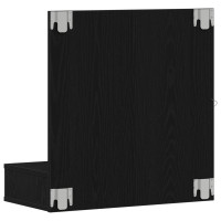 Produktbild för Spegelskåp med hylla Svart Ek 60 x 31,5 x 62 cm Konstruerat trä