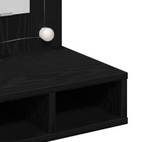 Produktbild för Spegelskåp med hylla Svart Ek 60 x 31,5 x 62 cm Konstruerat trä