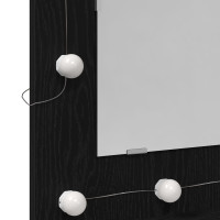 Produktbild för Spegelskåp med hylla Svart Ek 60 x 31,5 x 62 cm Konstruerat trä