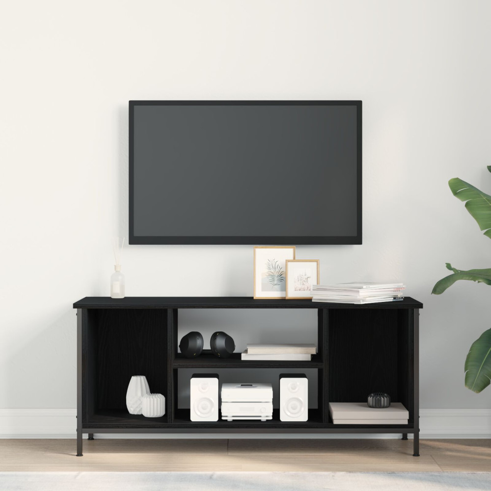 Produktbild för TV-skåp Svart Ek 102 x 35 x 45 cm Konstruerat trä