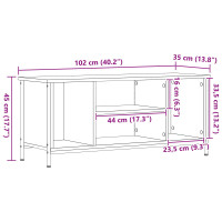 Produktbild för TV-skåp Svart Ek 102 x 35 x 45 cm Konstruerat trä
