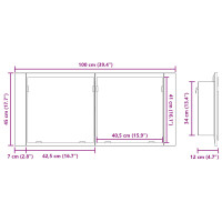 Produktbild för LED Spegel Skåp Gammalt trä 100 x 12 x 45 cm Konstruerat trä