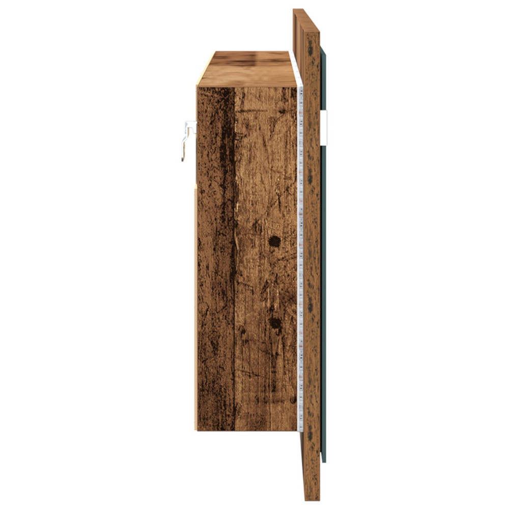 Produktbild för LED Spegel Skåp Gammalt trä 100 x 12 x 45 cm Konstruerat trä
