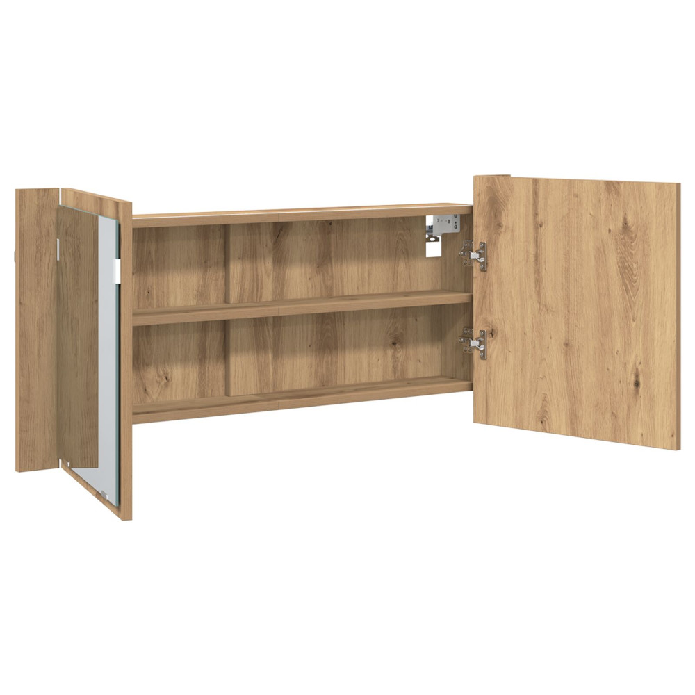 Produktbild för LED Spegel Skåp Artisan Ek 100 x 12 x 45 cm Konstruerat trä