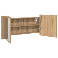 Produktbild för LED Spegel Skåp Artisan Ek 100 x 12 x 45 cm Konstruerat trä