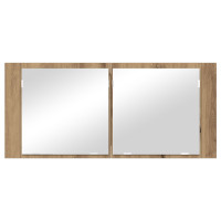 Produktbild för LED Spegel Skåp Artisan Ek 100 x 12 x 45 cm Konstruerat trä
