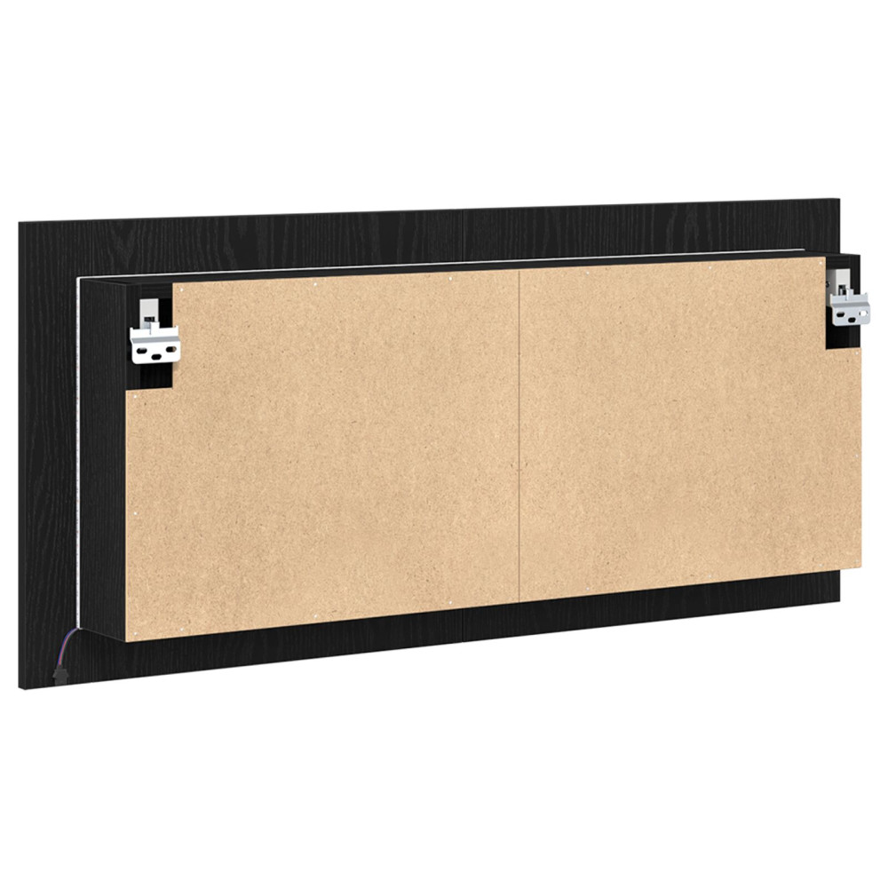 Produktbild för LED Spegel Skåp Svart Ek 100 x 12 x 45 cm Konstruerat trä
