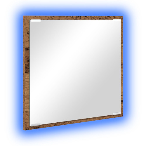 vidaXL LED Badrumsspegel Gammalt trä 40 x 37 x 8.5 cm Konstruerat trä