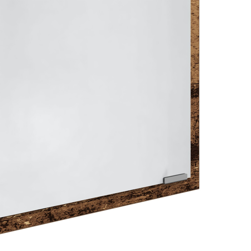 Produktbild för LED Badrumsspegel Gammalt trä 40 x 37 x 8.5 cm Konstruerat trä