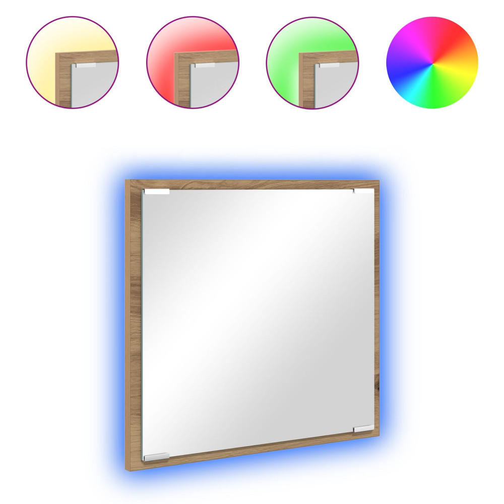 Produktbild för LED Badrumsspegel Artisan Ek 40 x 37 x 8.5 cm Konstruerat trä